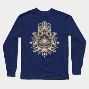 Hamsa light mandala Long Sleeve T-Shirt